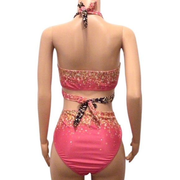 NWOT Fashion Womens 2pc Pink Leopard Print Surprise V-Neck Bikini Set Size 2XL - Picture 4 of 14